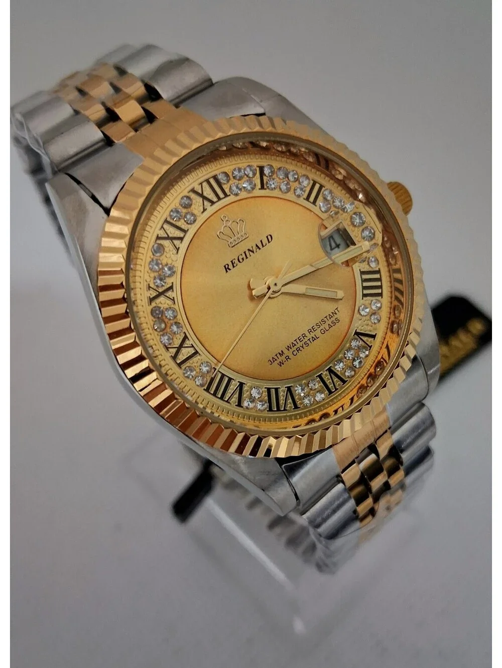 NEW IN BOX Men's Reginald 36mm Real Diamond Presidential Date Watch